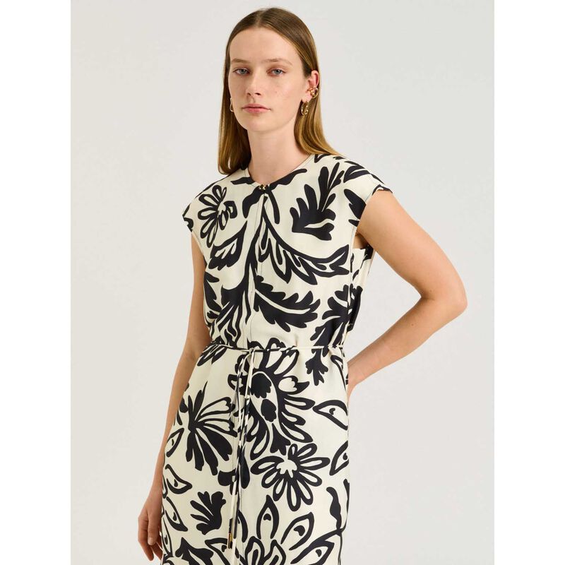 Veronika Maine Ebony Filigree Border Midi Dress image number 3